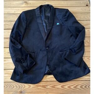 Capucci Italy Velvet Button Front Suit Jacket Size 42S/36W Slim Men’s Black